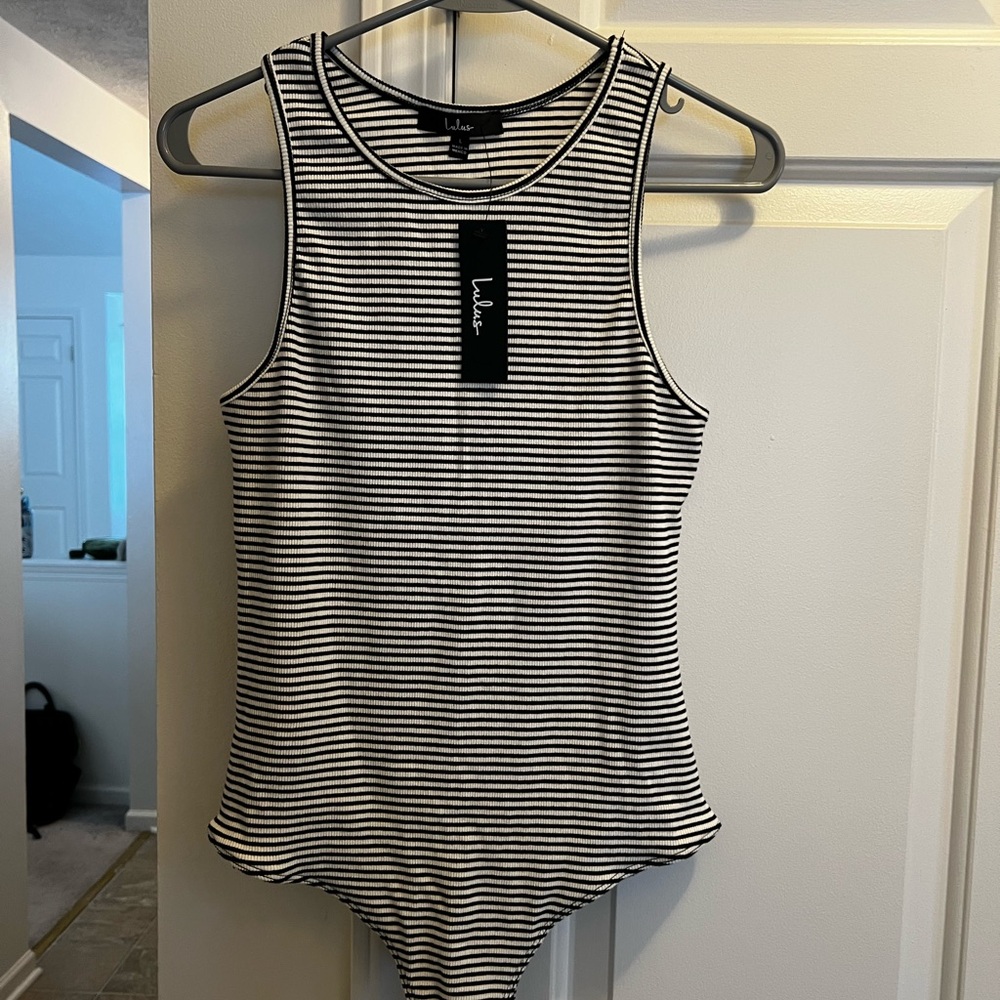 Lulu's Monochrome Striped Top